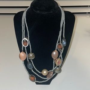 Silver beaded GLOW necklace